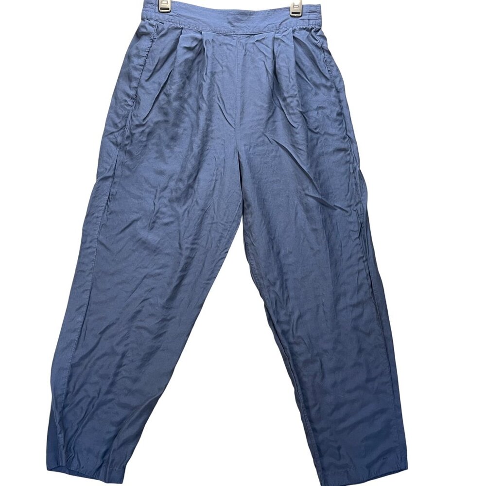 Karen Scott Womens Blue Pleated Parachute Pants Size M